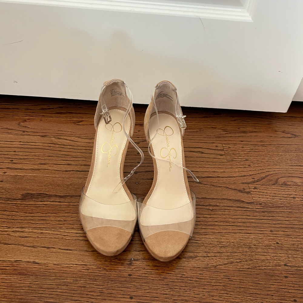 Jessica Simpson Beige and Tan Heels